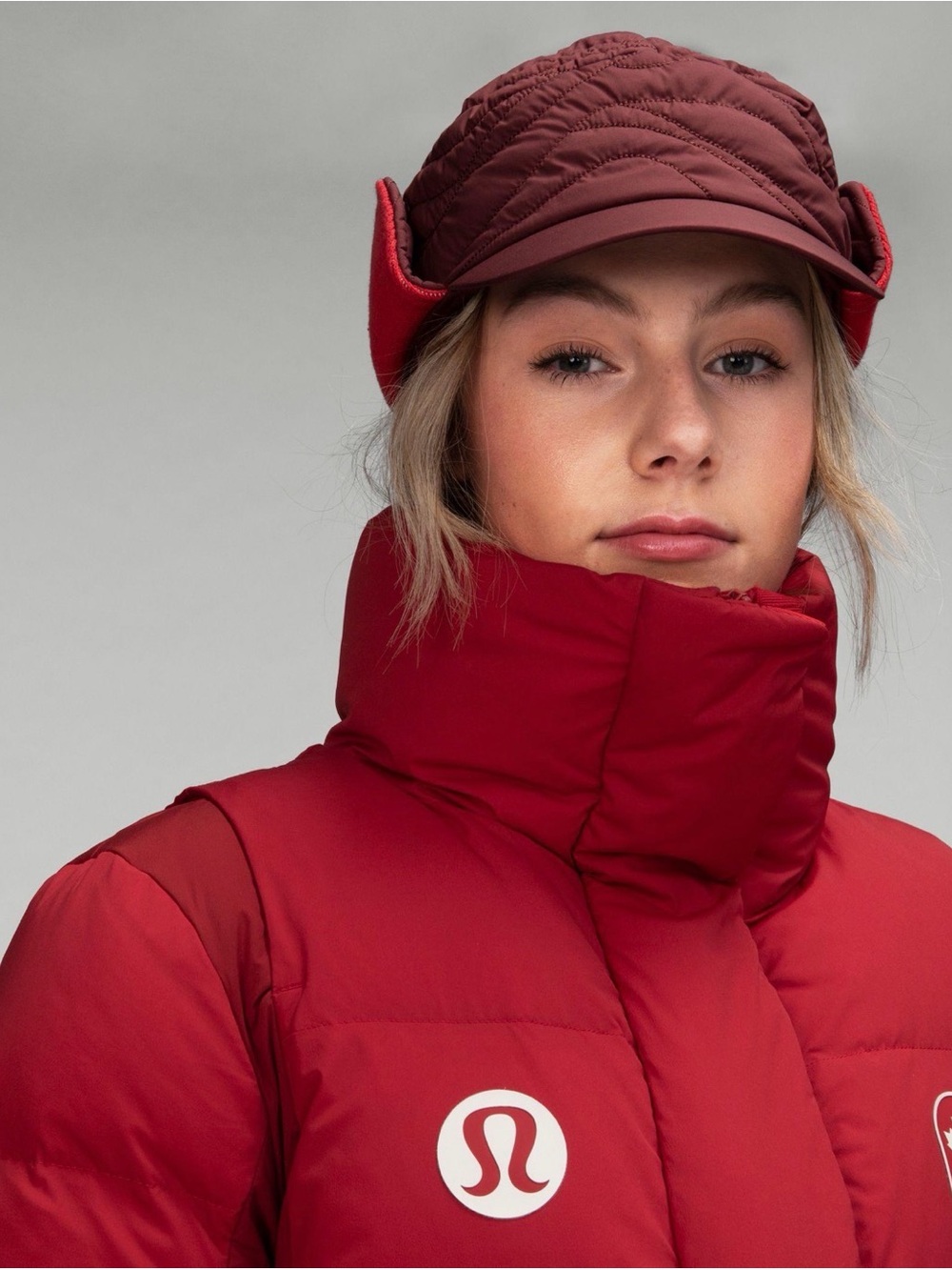 lululemon athletica Quilted Wine Red Brimmed Trapper Hat - Picture 13 of 14